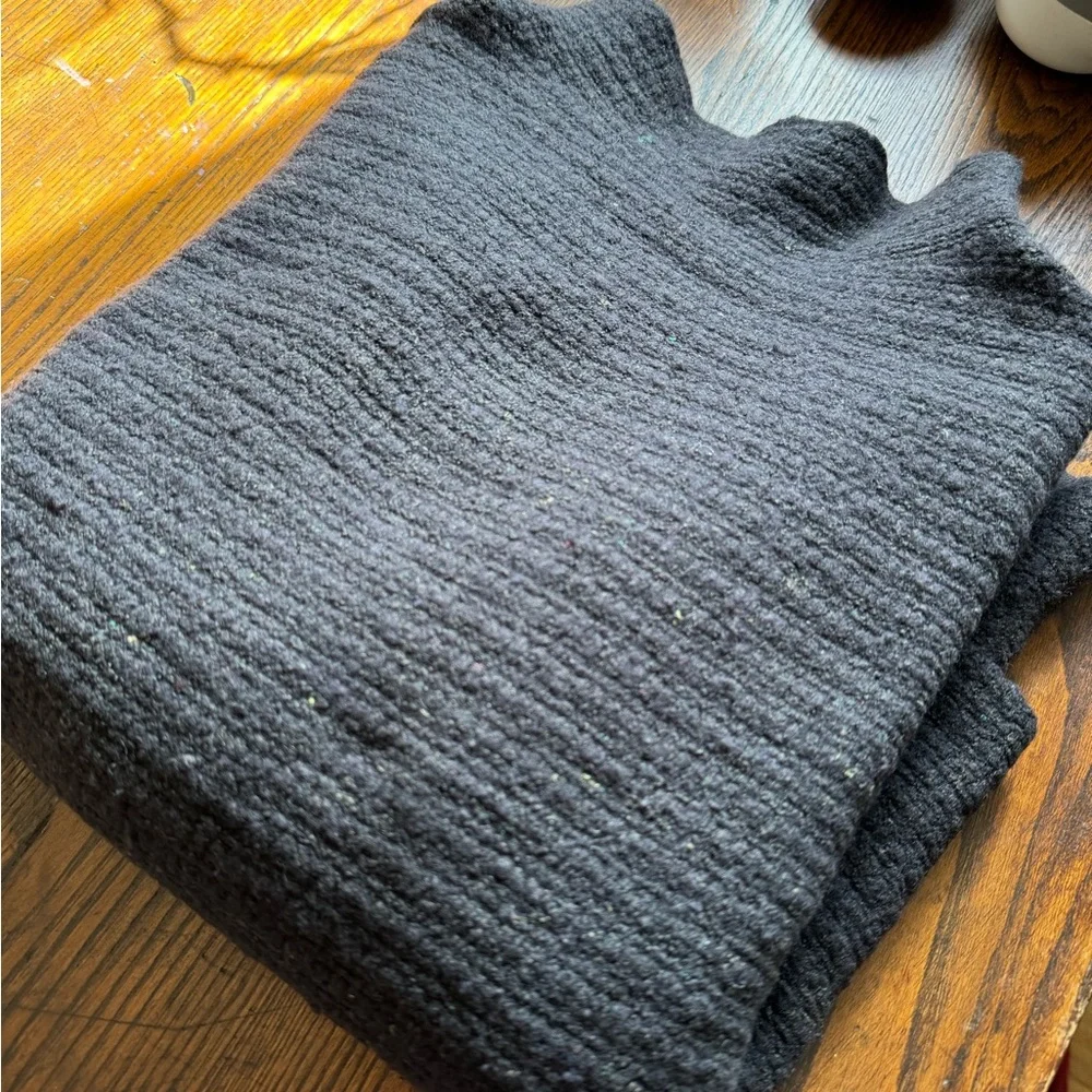 Free People Arctic Fox Sweater XS charcoal wool blend zipper oversized - Picture 10 of 14